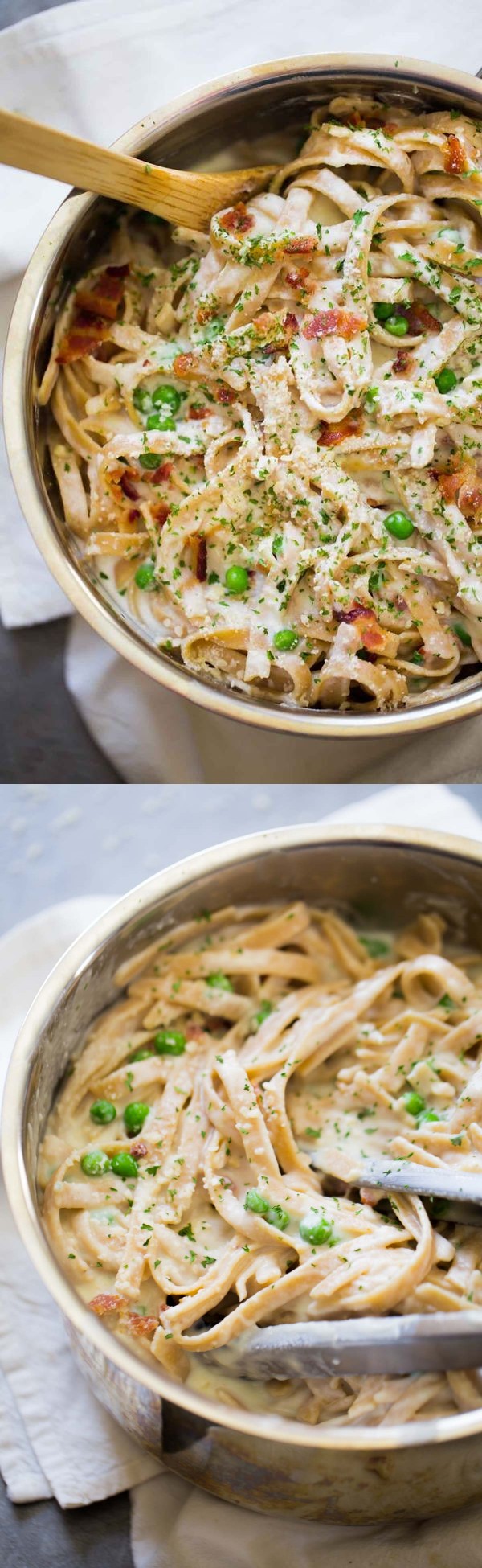 Lightened Up Whole Wheat Fettuccine Alfredo