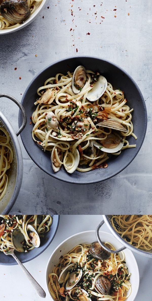 Linguine and Clams with Almonds and Herbs