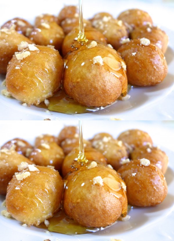 Loukoumades recipe (Greek Donuts with Honey and Walnuts