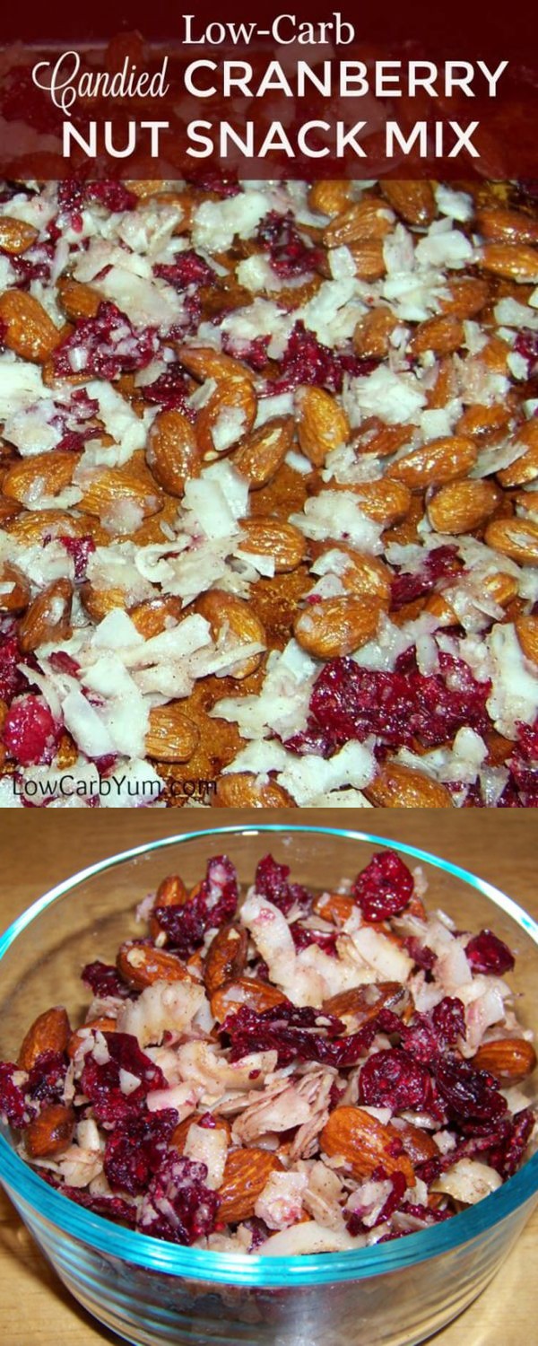 Low Carb Candied Cranberry Nut Snack Mix