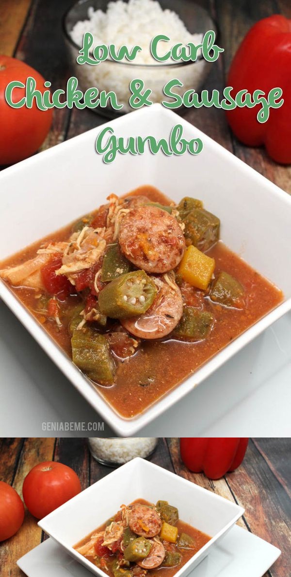 Low Carb Chicken and Sausage Gumbo