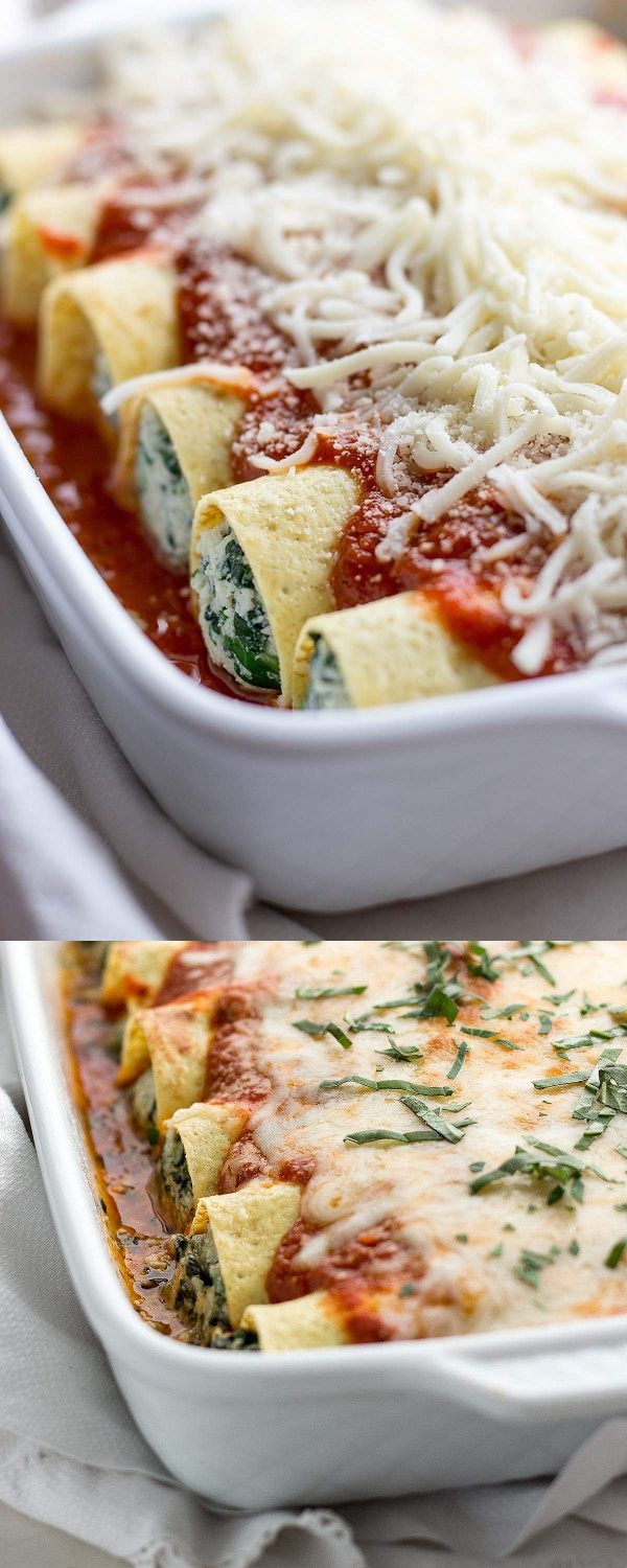 Low Carb Spinach Manicotti