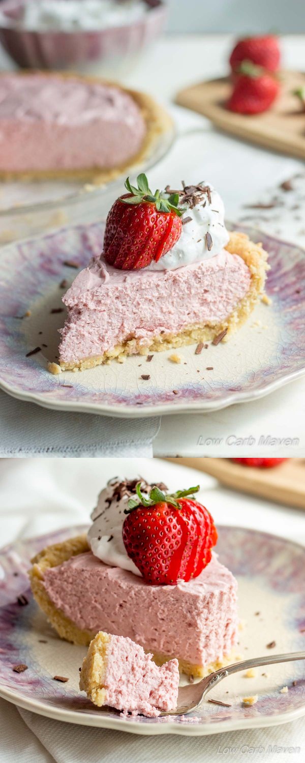 Low Carb Strawberry Cream Pie