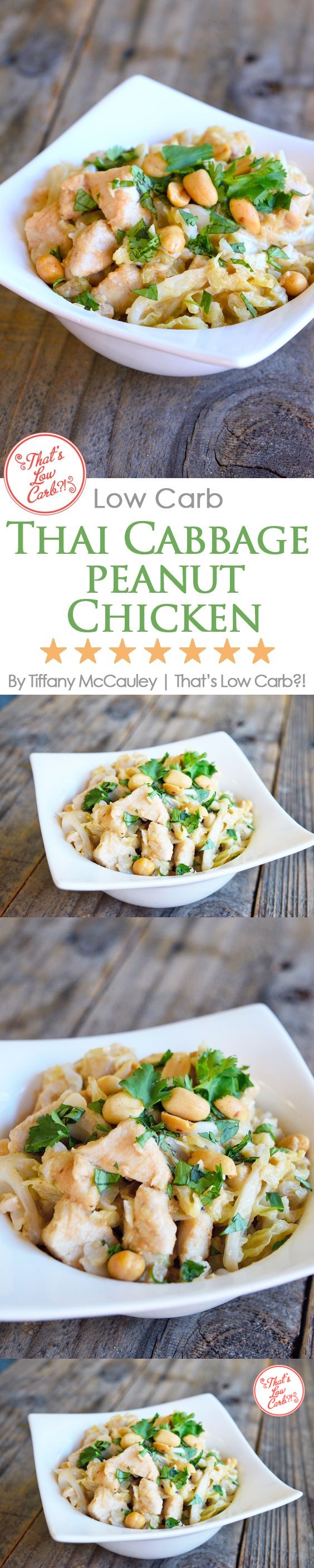 Low Carb Thai Peanut Chicken & Cabbage Stir Fry