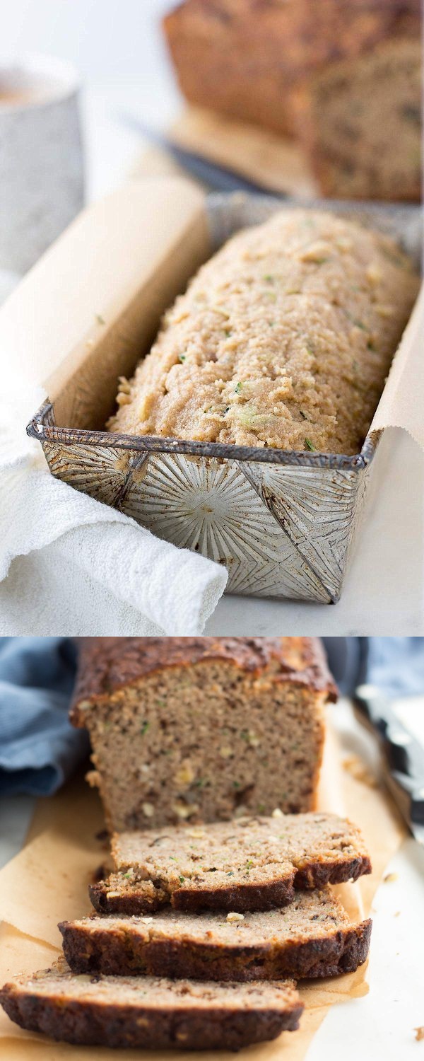 Low carb zucchini walnut bread