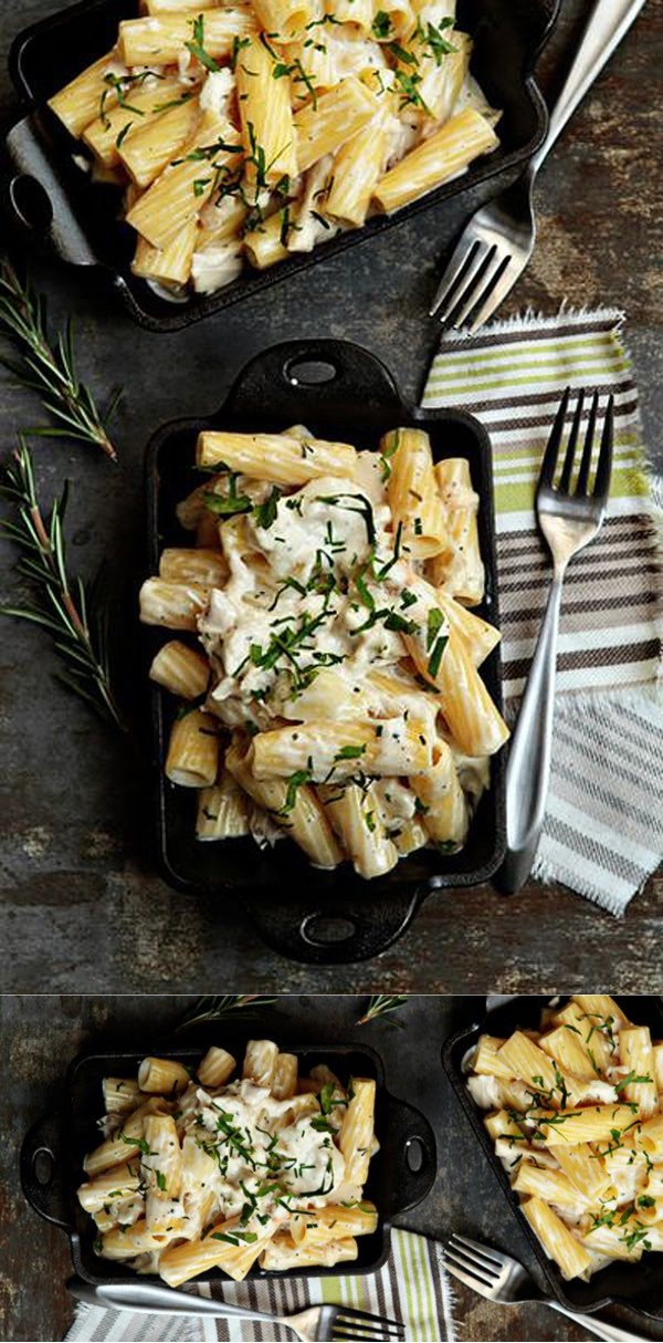 Mac and Cheese With Roasted Chicken, Goat Cheese, and Rosemary