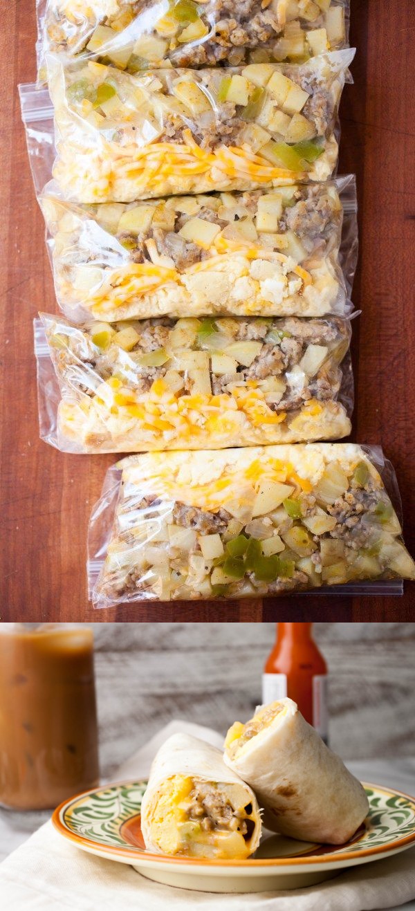 Make Ahead Breakfast Burrito Pouches