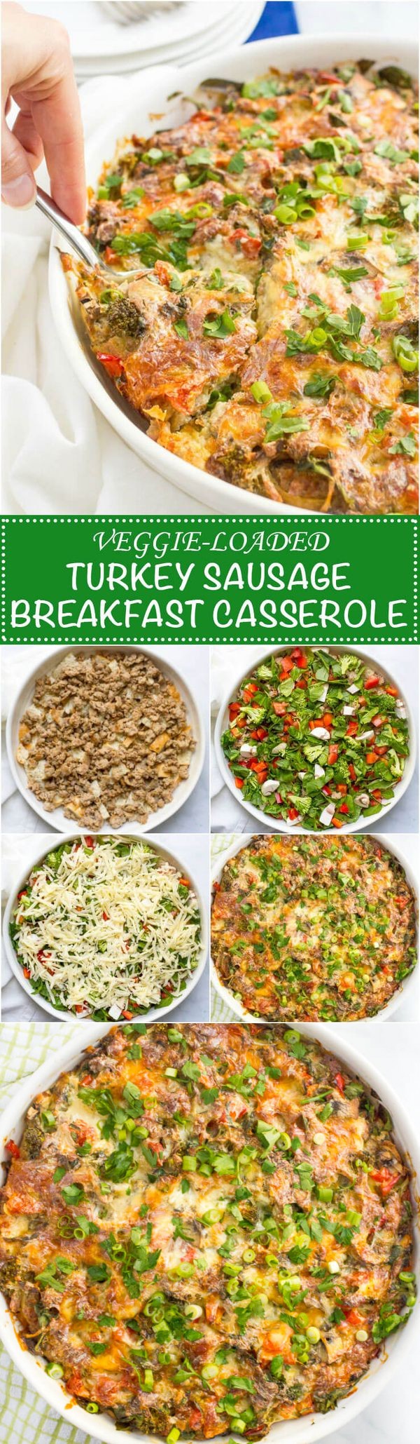 Make-ahead healthy sausage breakfast casserole