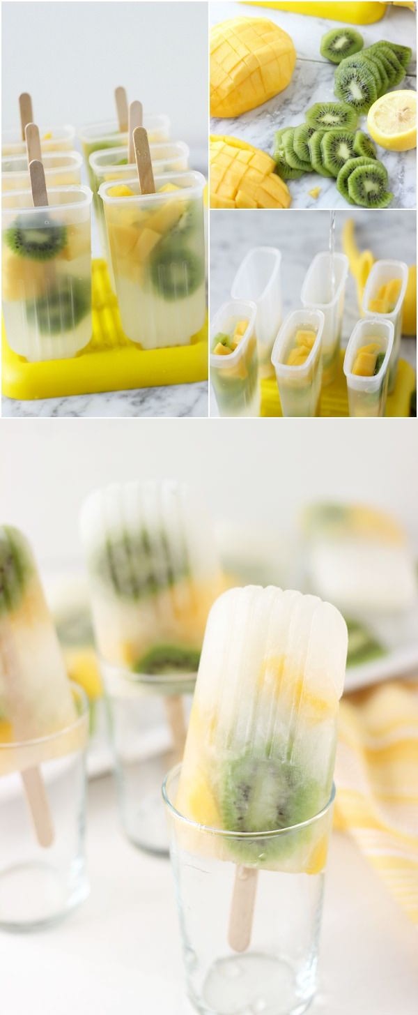 Mango Kiwi Lemonade Popsicles