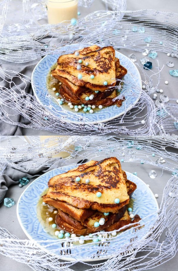 Maple Brandy Eggnog French Toasts