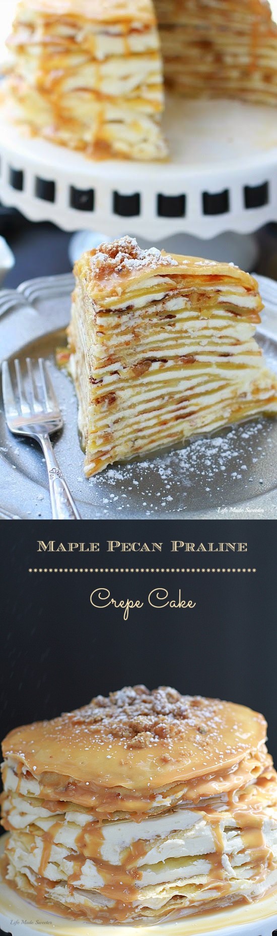 Maple Pecan Praline Crepe Cake