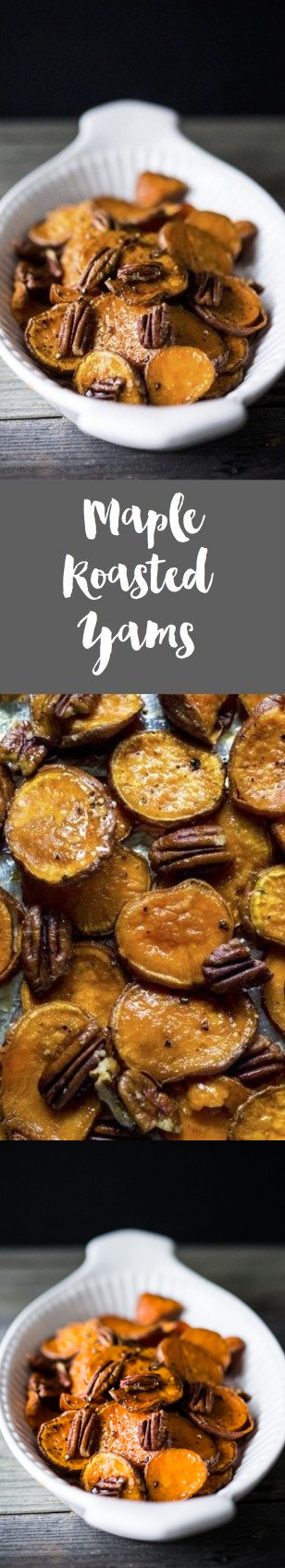 Maple Roasted Yams with Pecans