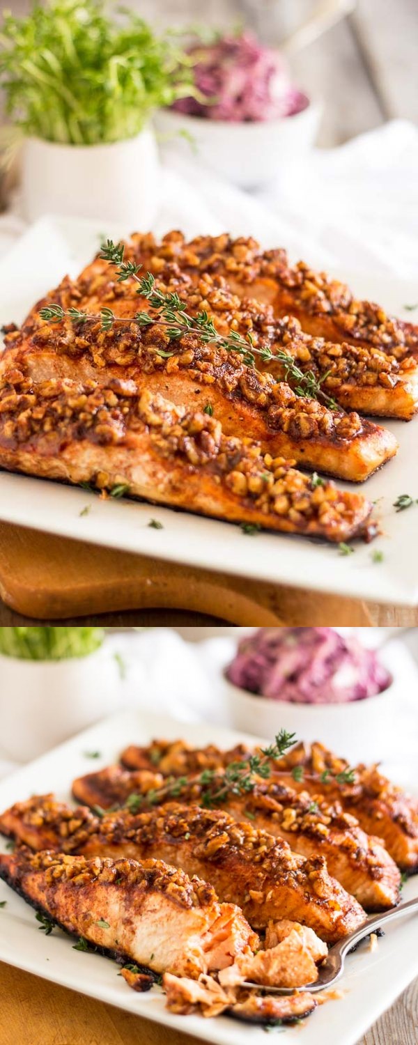 Maple Walnut Crusted Salmon