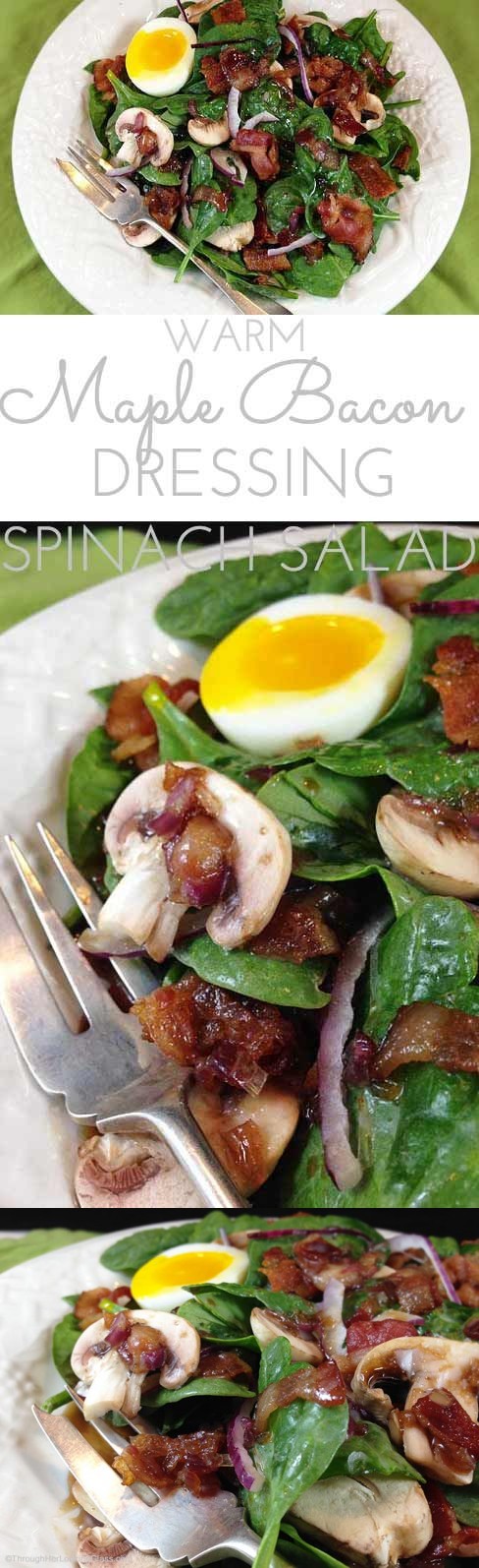 Maple Warm Bacon Dressing Spinach Salad