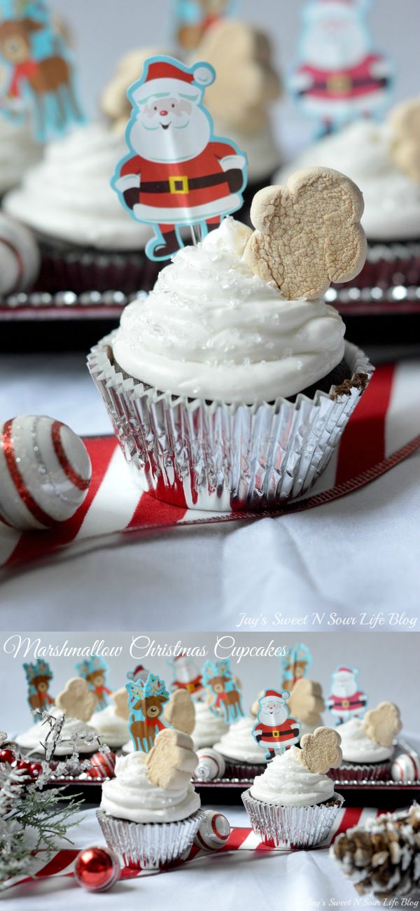 Marshmallow Christmas Cupcakes