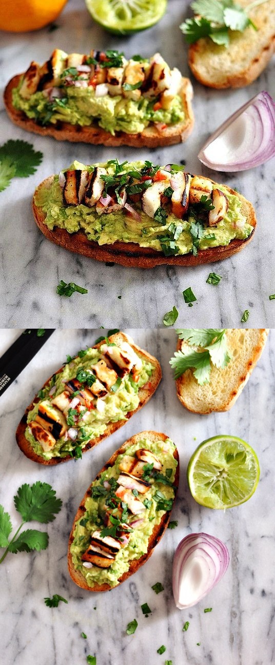 [Meat Free Brunch Recipe] Avocado & Halloumi Bruschetta