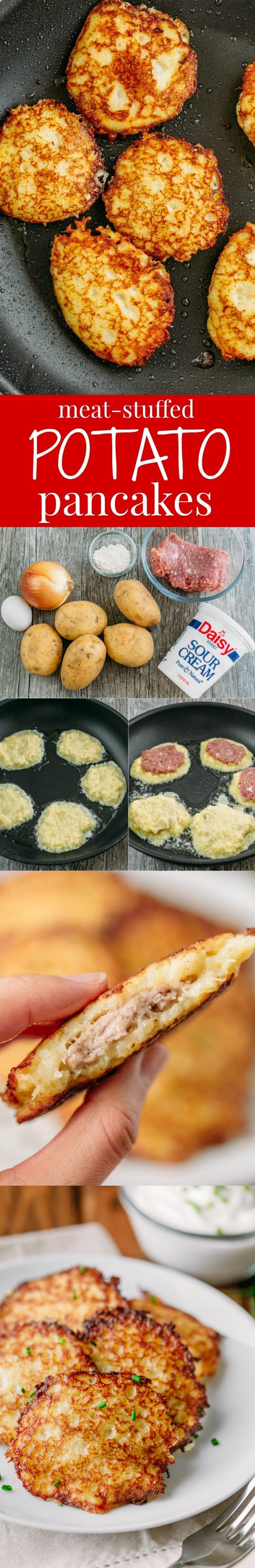 Meat Stuffed Potato Pancakes (Draniki