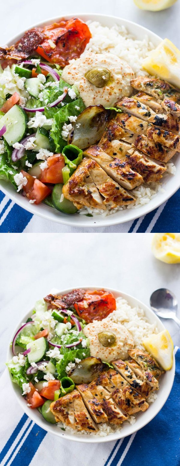 Mediterranean Chicken rice bowls