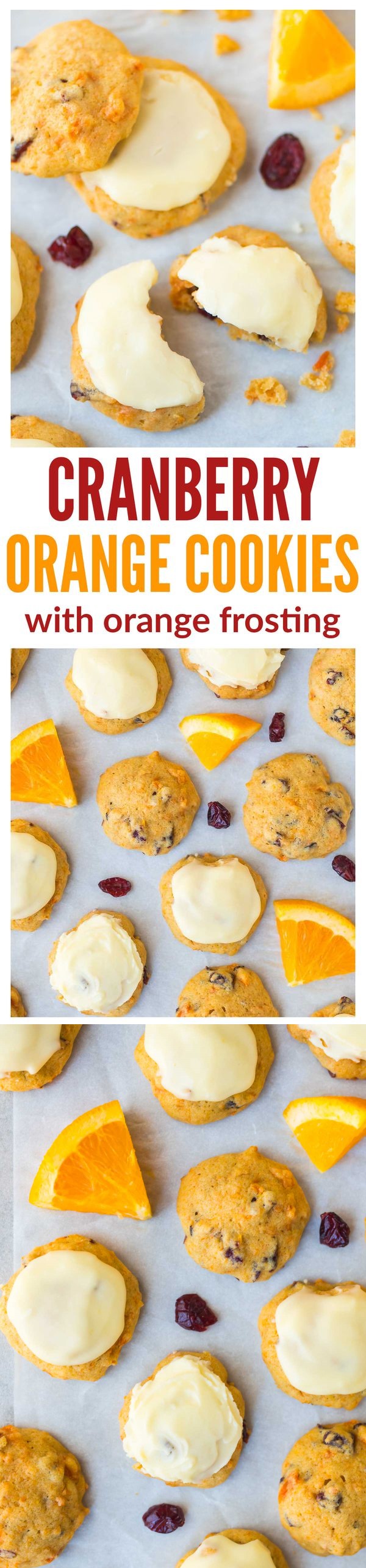 Melt-in-Your-Mouth Orange Cookies with Cranberries and Orange Frosting