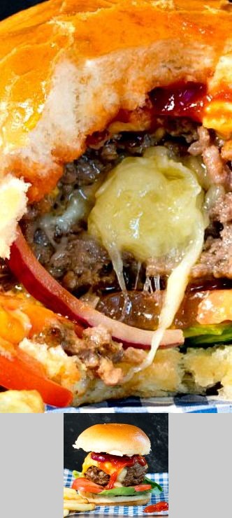 Melty Cheese Stuffed Burger