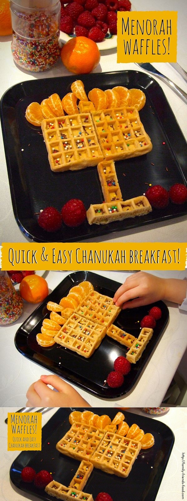 Menorah Waffles - easy Chanukah breakfast