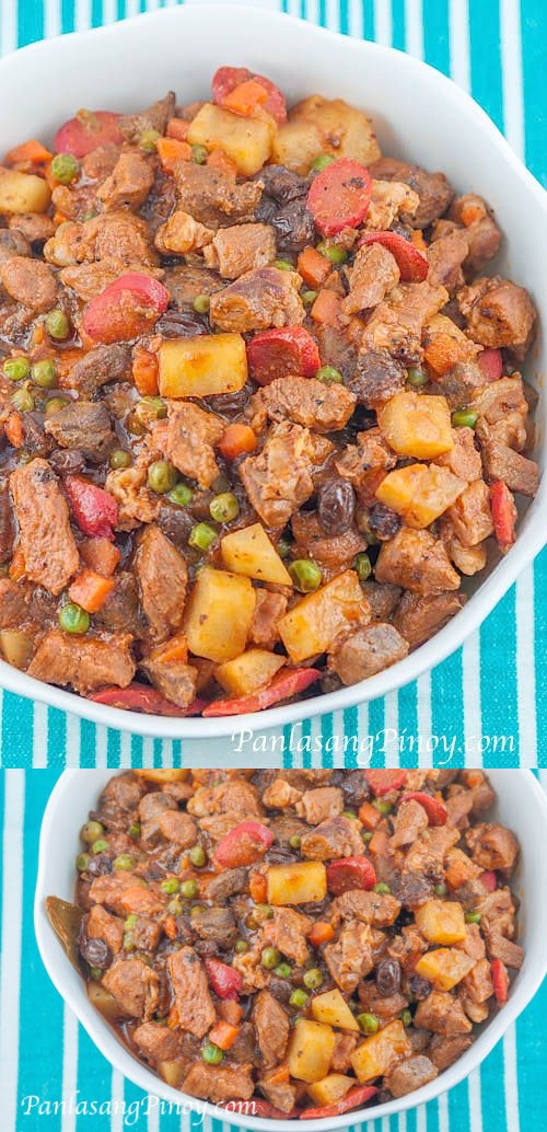 Menudo with Raisins and Green Peas