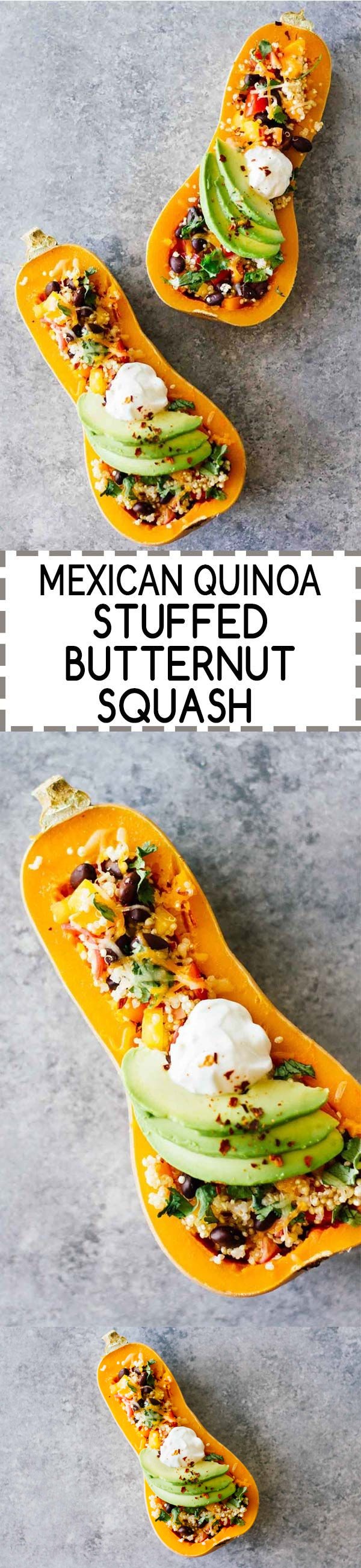 Mexican Quinoa Stuffed Butternut Squash