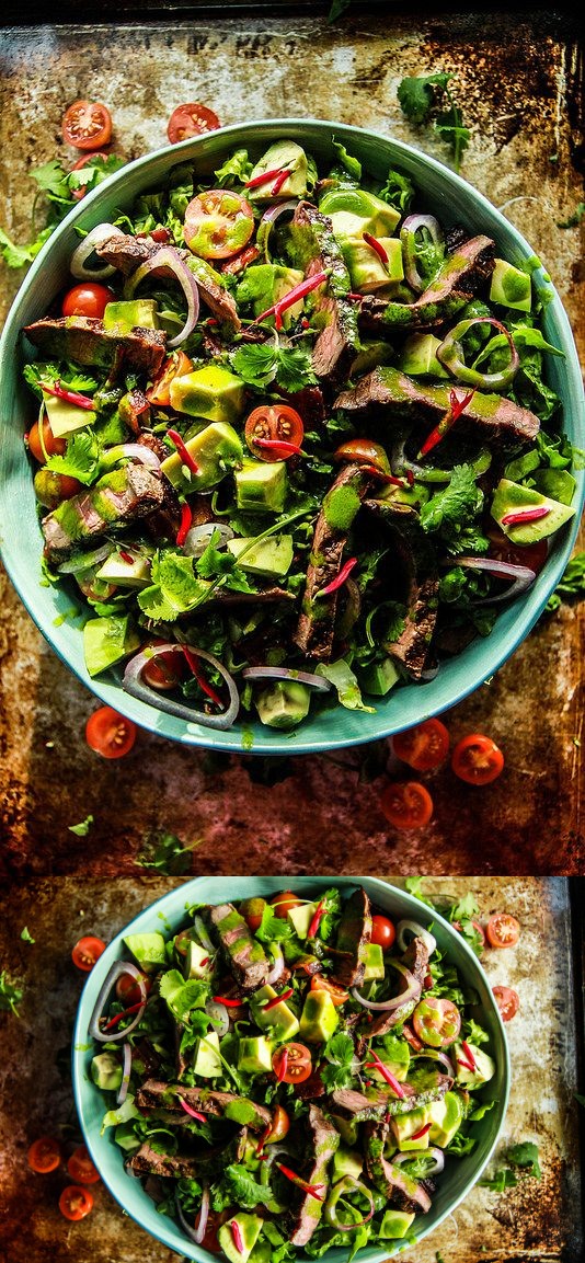Mexican Steak Cobb Salad with Cilantro Vinaigrette