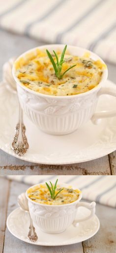 Microwave Cheddar & Herb Biscuit in a Mug