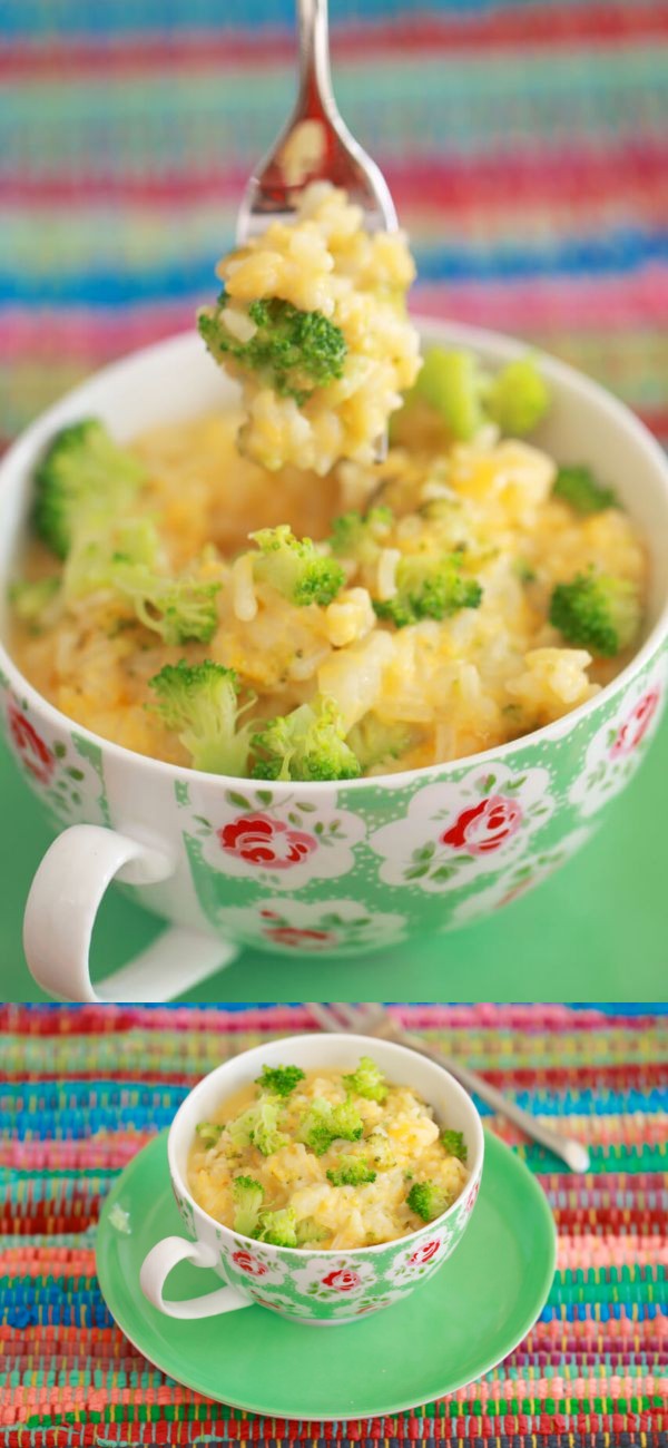 Microwave Mug Broccoli and Cheese Rice Bowl (Microwave Mug Meals