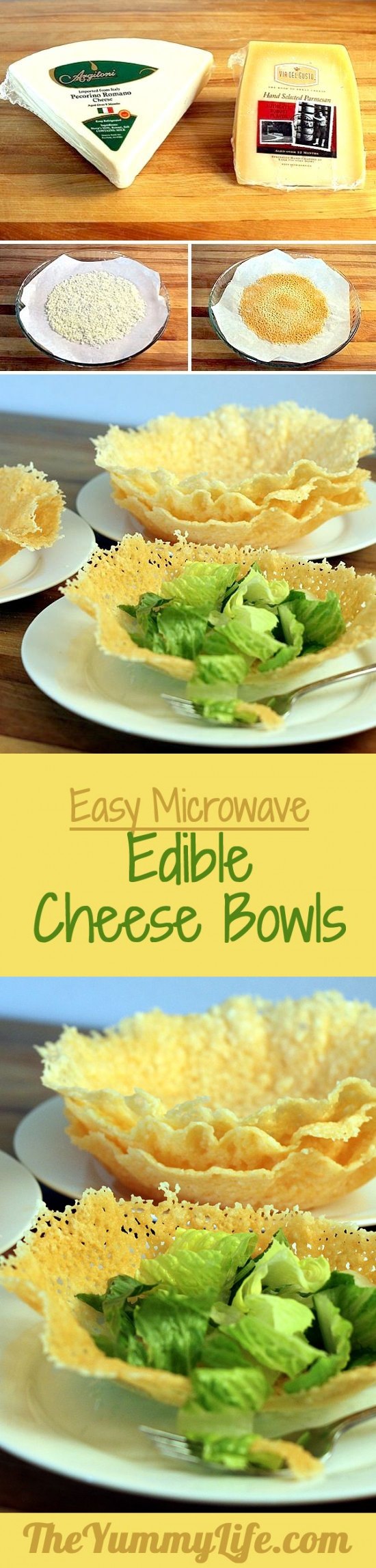 Microwave Parmesan or Romano Cheese Bowls