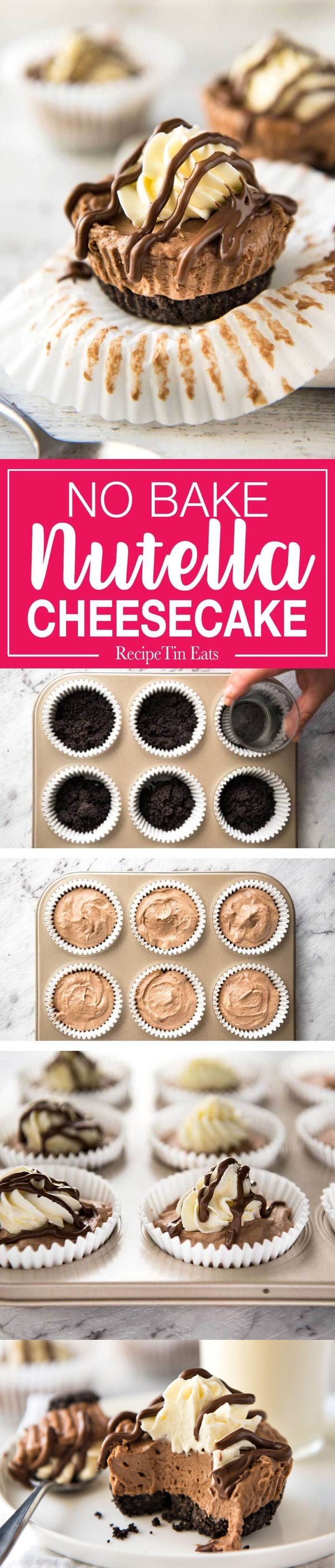Mini No Bake Nutella Cheesecake