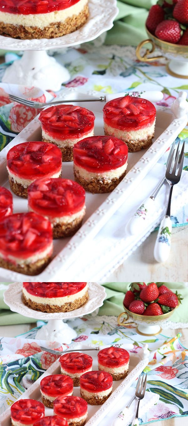 Mini Strawberry Pretzel Salad Cheesecake