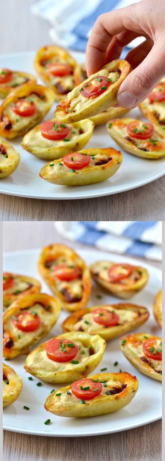 Mini Vegan Pizza Potato Skins