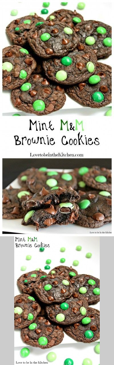 Mint M&M Brownie Cookies