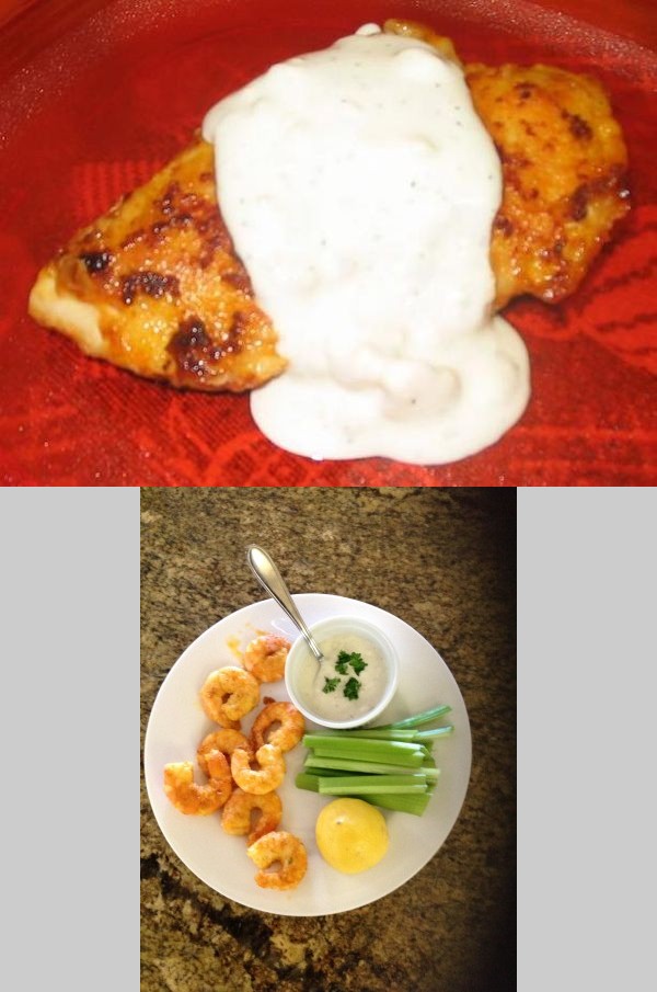 Minute Buffalo Shrimp With Blue Cheese Dip