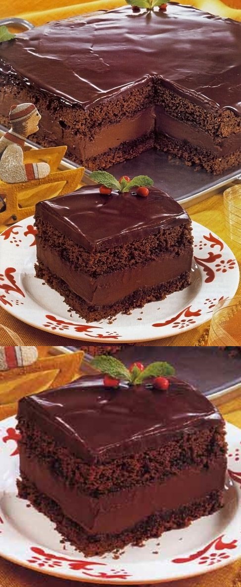 Mocha Layer Cake with Chocolate-Rum Cream Filling