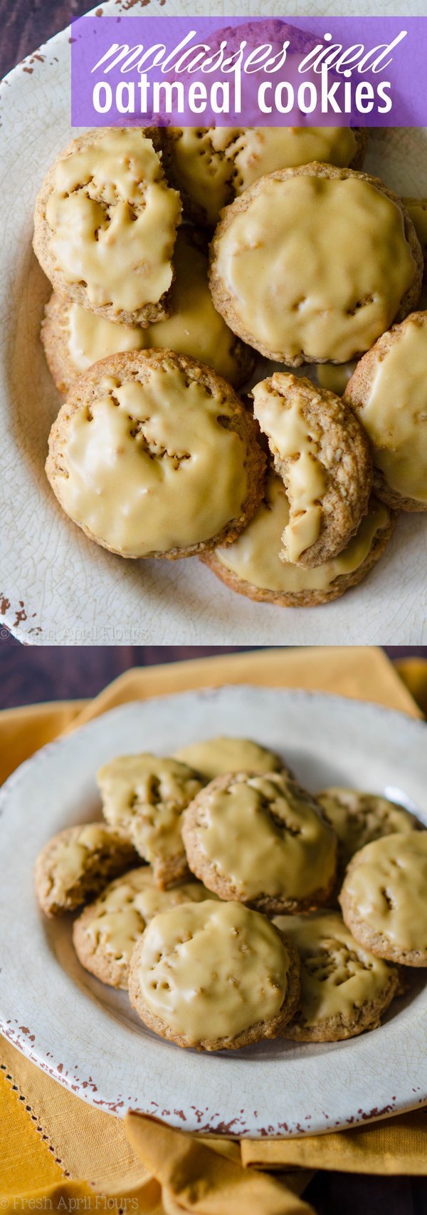 Molasses Iced Oatmeal Cookies