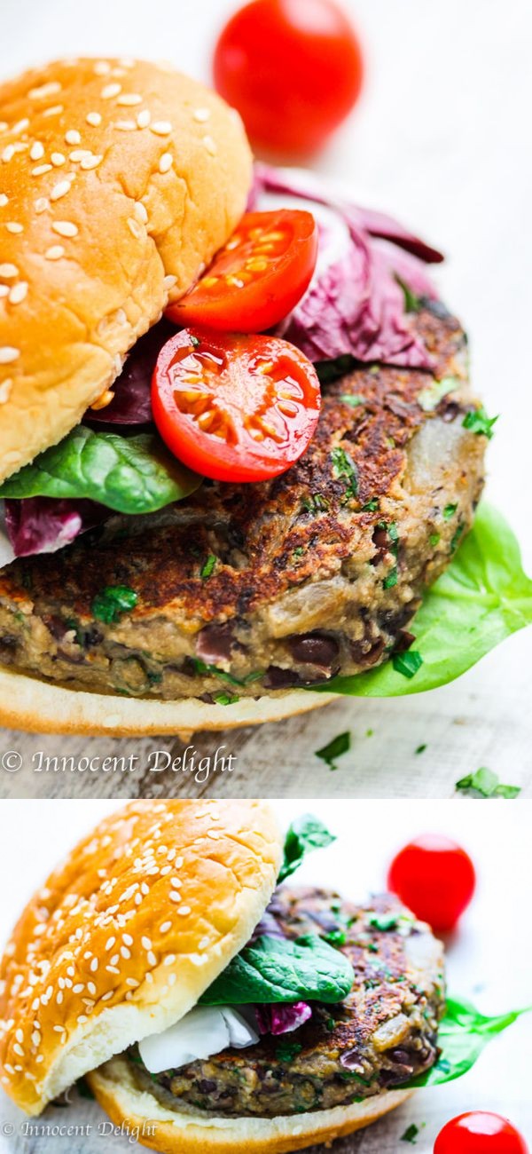 Mushroom Black Bean Veggie Burger