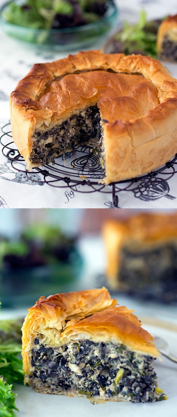 Mushroom Filo Pie (Manitaropita