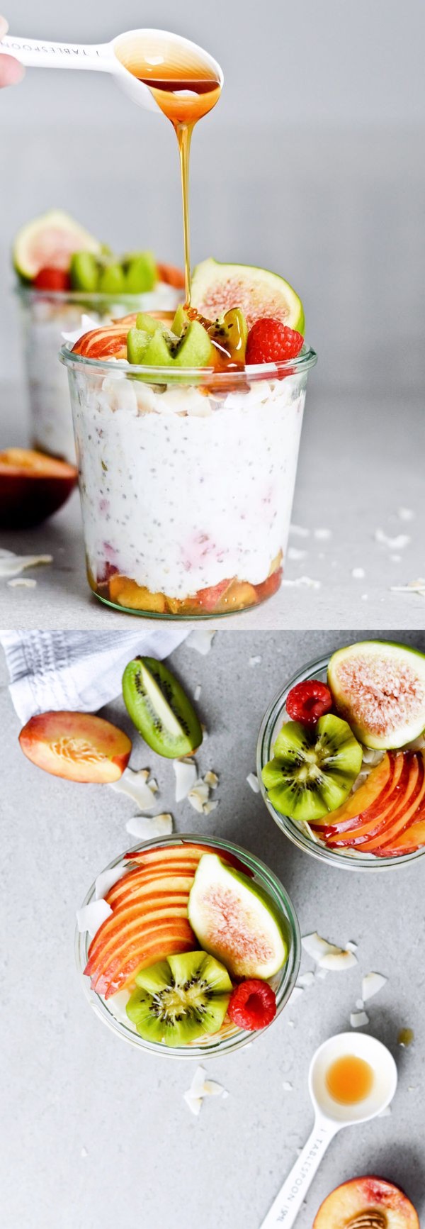 Nectarine coconut overnight oats