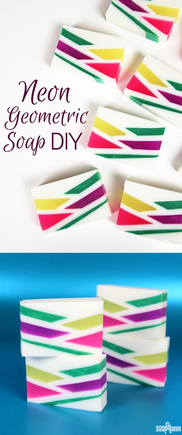 Neon Geometric Melt & Pour Soap Tutorial