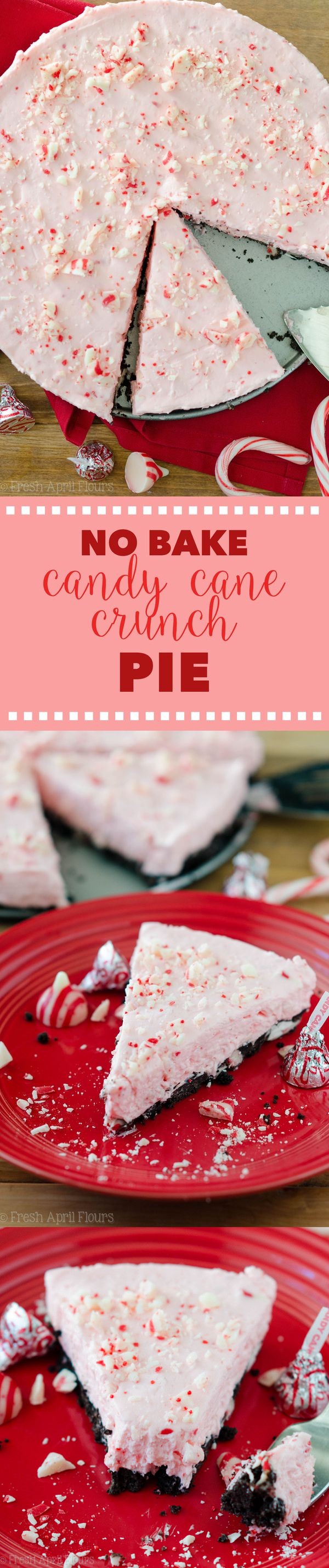 No Bake Candy Cane Crunch Pie