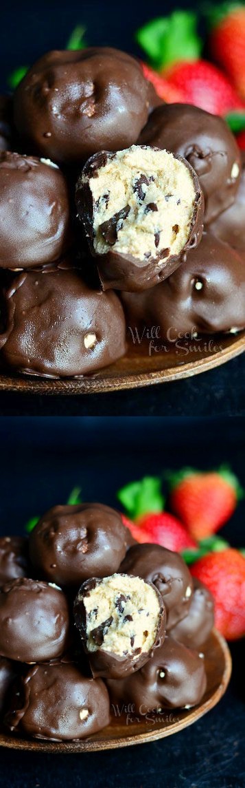 (No Bake Chocolate Covered Peanut Butter Cheesecake Bites