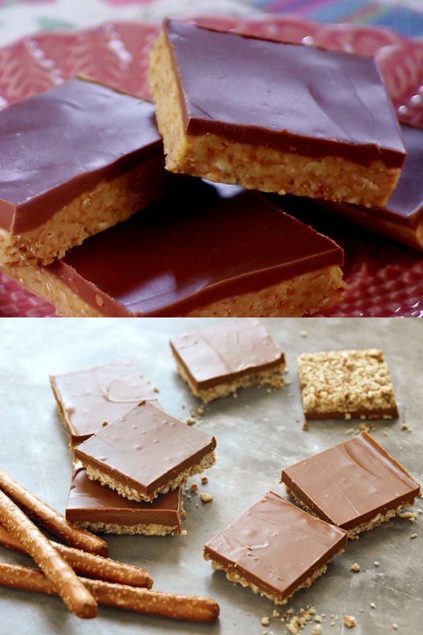 No-Bake Chocolate-Pretzel-Peanut Butter Squares