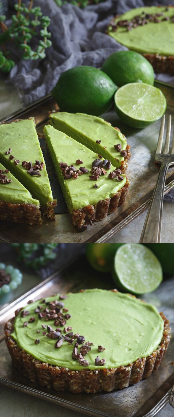 No Bake Lime Avocado Tart