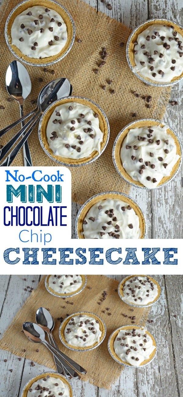 No-Bake Mini Chocolate Chip Cheesecake