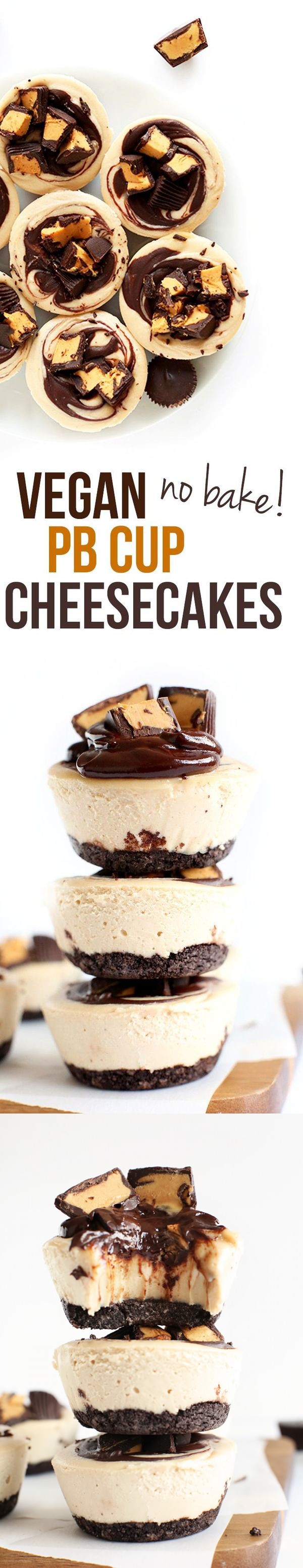 No Bake Peanut Butter Cup Cheesecakes