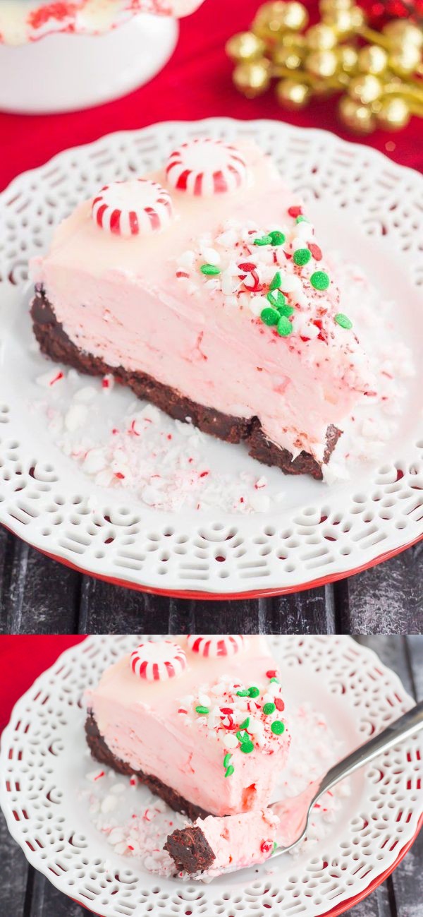 No-Bake Peppermint Bark Cheesecake