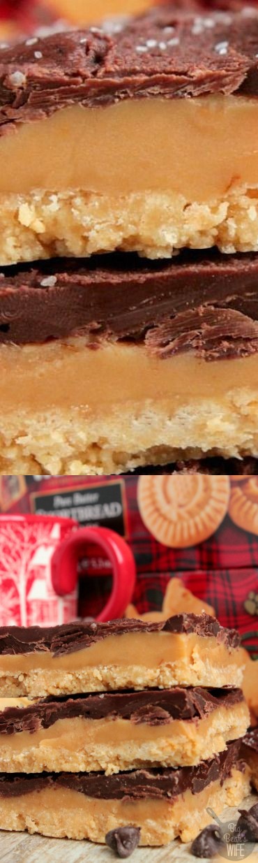 No Bake Shortbread Millionaire Bars